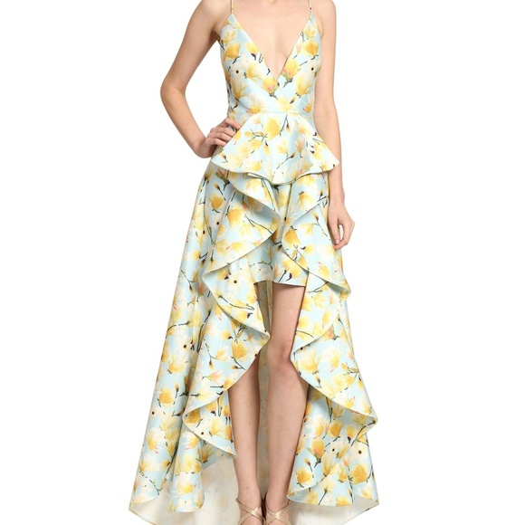 BADGLEY MISCHKA NWT Elegant Floral Gown Light Blue - Picture 3 of 6